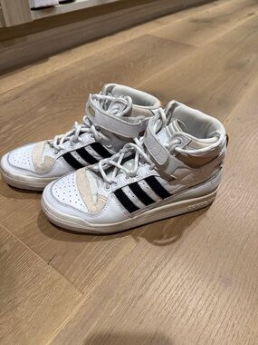 adidas Ivy Park White and Black High-Top Athletic Sneakers
